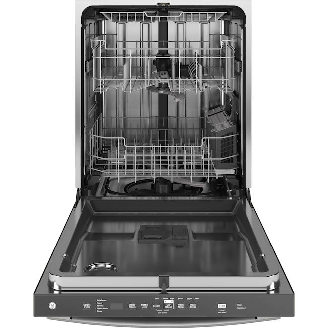 GE 600 Series 3-Level 47-dB Hidden Controls 24-In Built-In Dishwasher Stainless Steel ENERGY STAR®