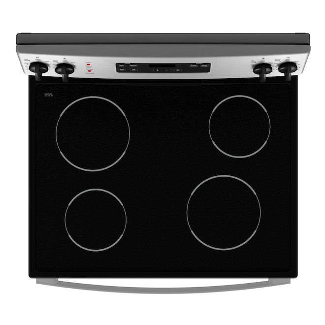 GE 30-In 4-Element Smooth Surface 5-Ft³ Self-Cleaning Oven Freestanding Electric Range Stainless Steel