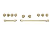 Café 48-In Gas Range Brushed Brass Knobs and Handles - 11 Pieces