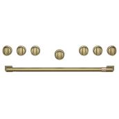 Café 36-In Gas Range Brushed Brass Knobs and Handles - 8 Pieces