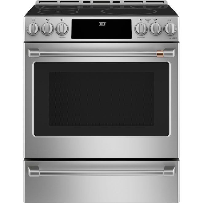 Café 30-in 5-Element Steam Cleaning Air Fry Convection Oven Slide-In Induction Range - Stainless Steel