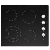 Table de cuisson électrique encastrée Moffat noire à surface lisse 4 éléments radiants 24 po