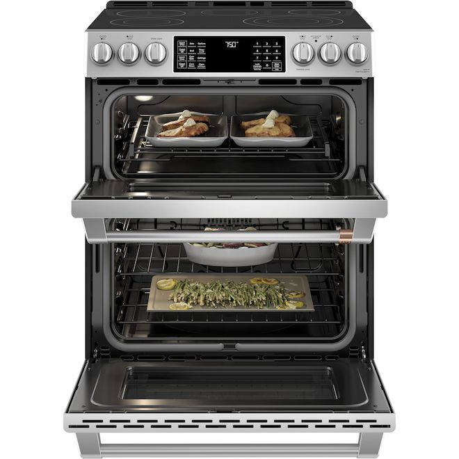 Café 30-in Smooth Surface 5-Element 4.3/2.4-Ft³ Convection Oven Built-In Dual Oven Electric Range