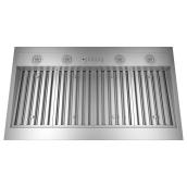 GE 40-in Ducted 1220 CFM Stainless Steel Wall-Mounted Range Hood Insert with Baffle Filter