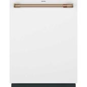 GE Café 39-dB 24-in Hidden Control LED Lights Built-in Smart Dishwasher in White