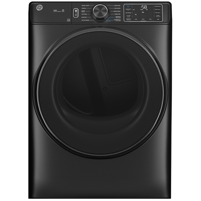 GE 7.8-ft³ Front-Load Vented Smart Electric Dryer - Black