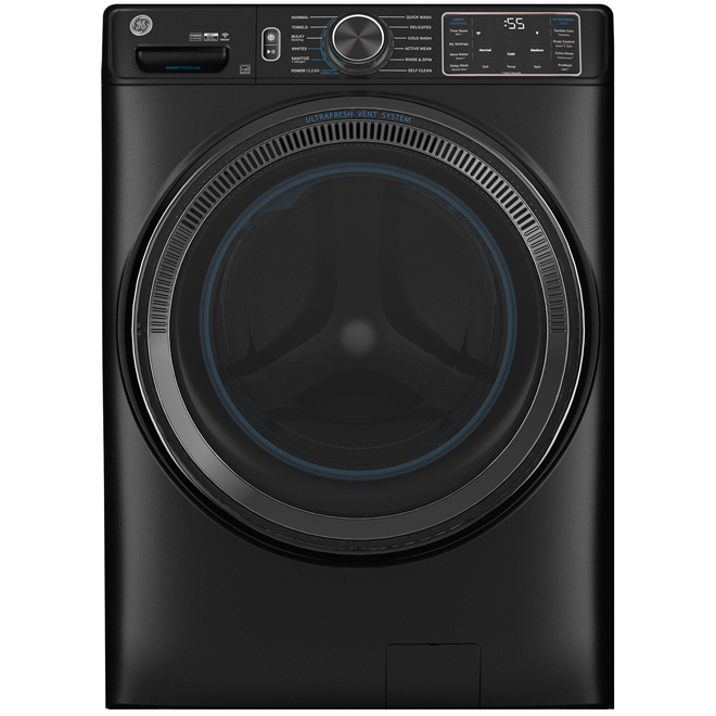 GE 5-ft³ Stackable Reversible Side Swing Smart Front-Load Washer - Black