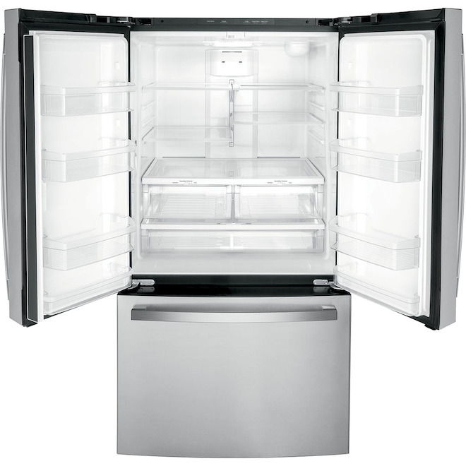 GE French-Door 21.9-cu.ft. Bottom-Freezer Refrigerator - Stainless Steel