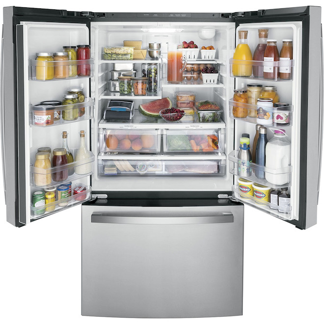 GE French-Door 21.9-cu.ft. Bottom-Freezer Refrigerator - Stainless Steel