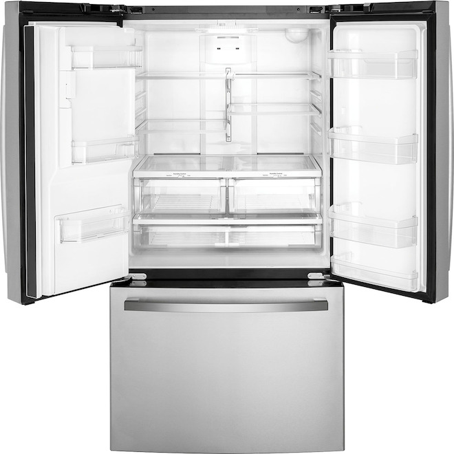 GE French-Door 20.6-cu.ft. Bottom-Freezer Refrigerator - Stainless Steel