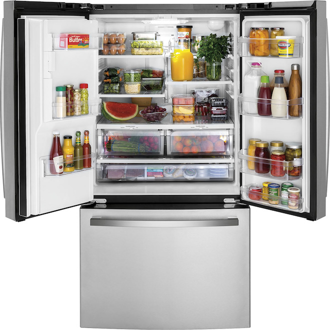 GE French-Door 20.6-cu.ft. Bottom-Freezer Refrigerator - Stainless Steel