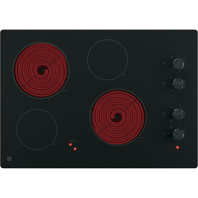 GE Electric Built-In Glass Cooktop 30-in - Black