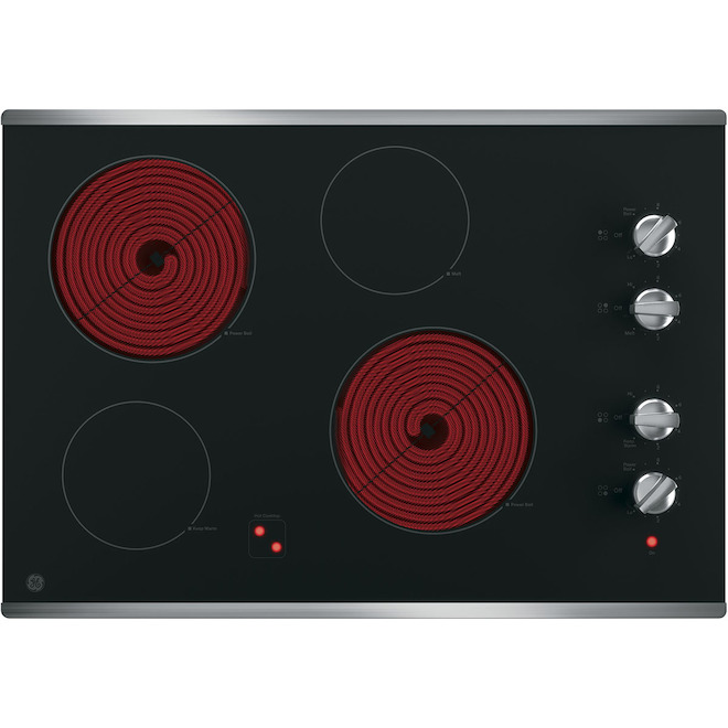 GE Electric Built-In Glass Cooktop 30-in - Stainless Steel