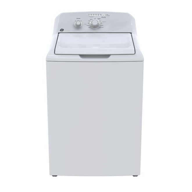 GE Appliances Electric Washer Top Load 4.4-cu-ft with Agitator - White
