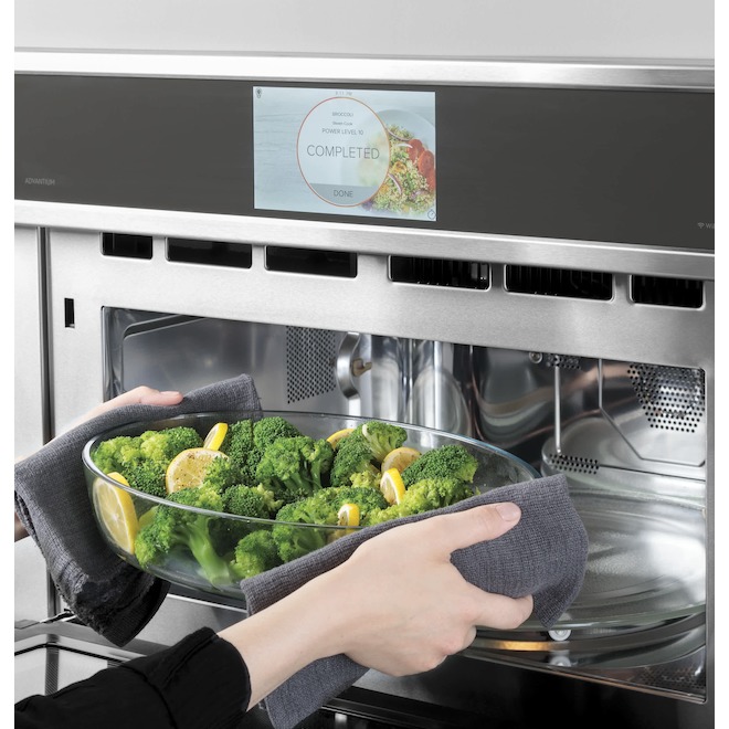 Café 1.7-ft³ Touch-Display Single Microwave and Wall Oven Combo - Matte White