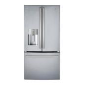 GE Profile 18-ft³ Counter Depth French Door Refrigerator with Water/Ice Dispenser - Stainless Steel