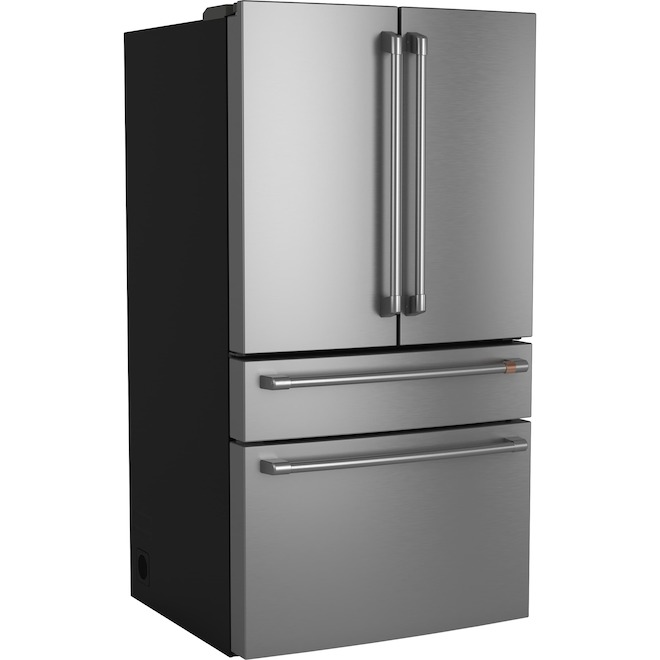 Café 23.2-ft³ 2-Drawer Counter Depth French-Door Refrigerator with Water/Ice Internal Dispenser - Stainless Steel