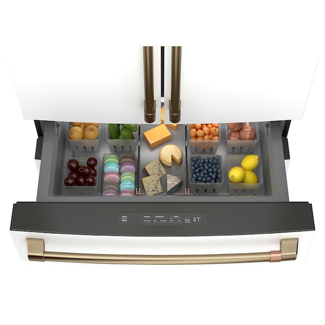 CAFÉ Refrigerator French-Door 36-in 23.2-ft³ with Auto-Fill Pitcher - Matte White