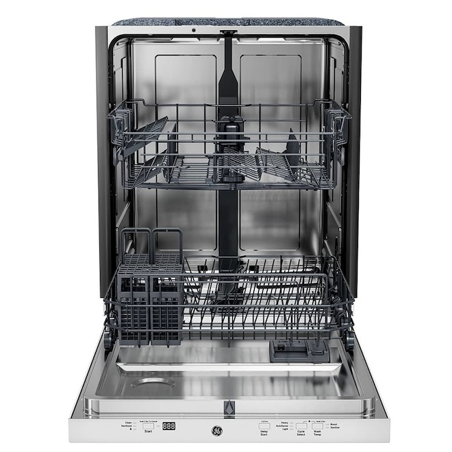 GE 24-in 50 dB Hidden Controls Built-In Dishwasher - White