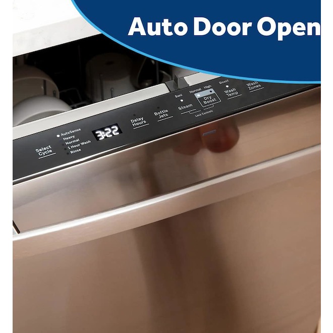 GE 24-in 50 dB Hidden Controls Built-In Dishwasher - White