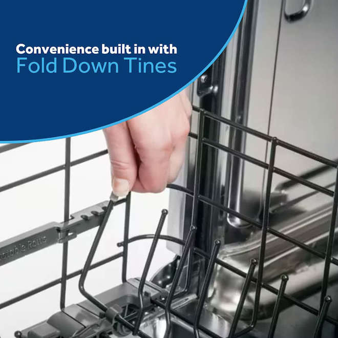 GE 24-in 50 dB Hidden Controls Built-In Dishwasher - Stainless Steel