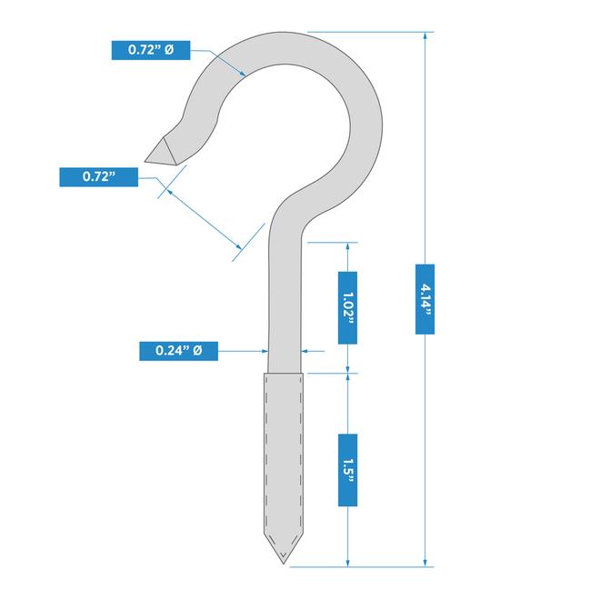 National Hardware Ceiling Hook, Zinc, 4-1/8