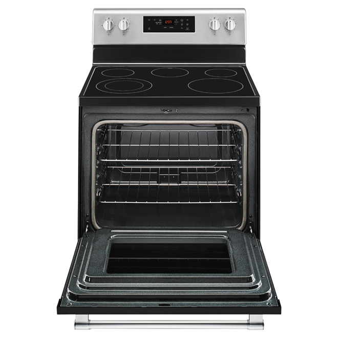 Maytag 5.3-Ft³ Self-Cleaning Oven 5-Element Smooth Surface Freestanding Electric Range Stainless Steel