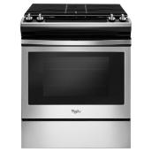 Cuisinière Whirlpool à gaz en acier inoxydable, 5 pi³, 30 po