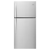 Réfrigérateur à congélateur supérieur Whirlpool, 30 po, 19,2 pi³, acier inoxydable