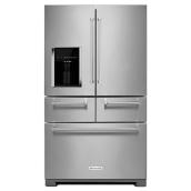 Réfrigérateur à 5 portes de KitchenAid, 36 po, système In-Door-Ice, 25,8 pi³, acier inoxydable