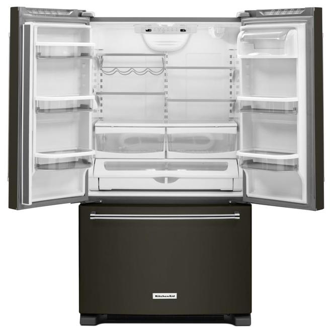 KitchenAid 36-In Counter-Depth French-Door Refrigerator Ice Maker 20-Ft³ Black Stainless Steel