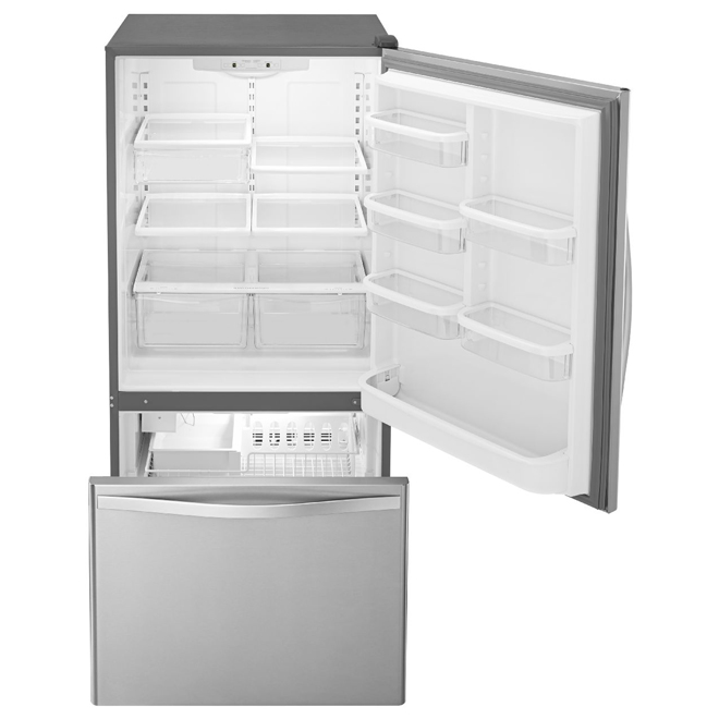 Whirlpool Bottom-Freezer Refrigerator - ENERGY STAR-certified - 33-in - 22-cu ft - Stainless Steel