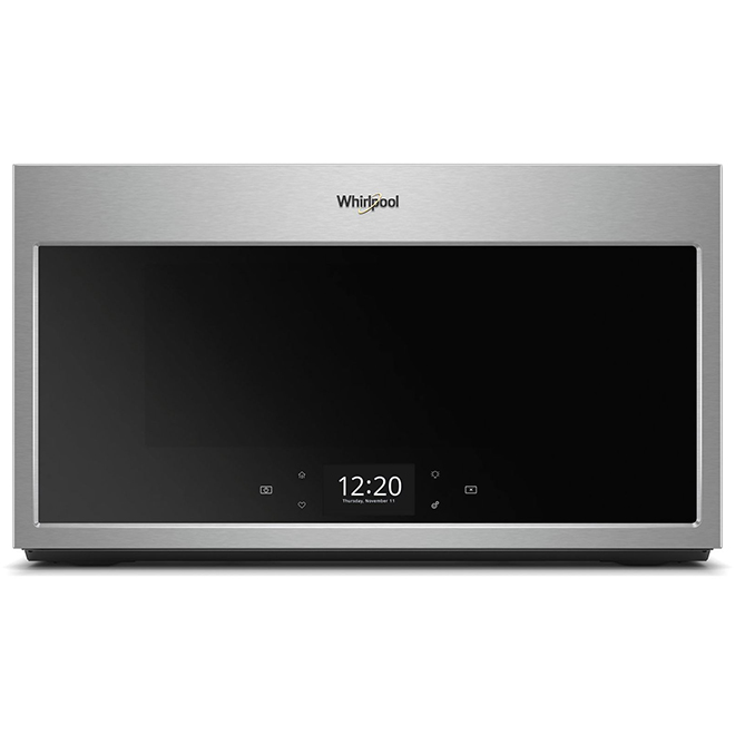 Four à micro-ondes intelligent à convection avec hotte intégrée Whirlpool, 1000 W, 1,9 pi³, acier inoxydable