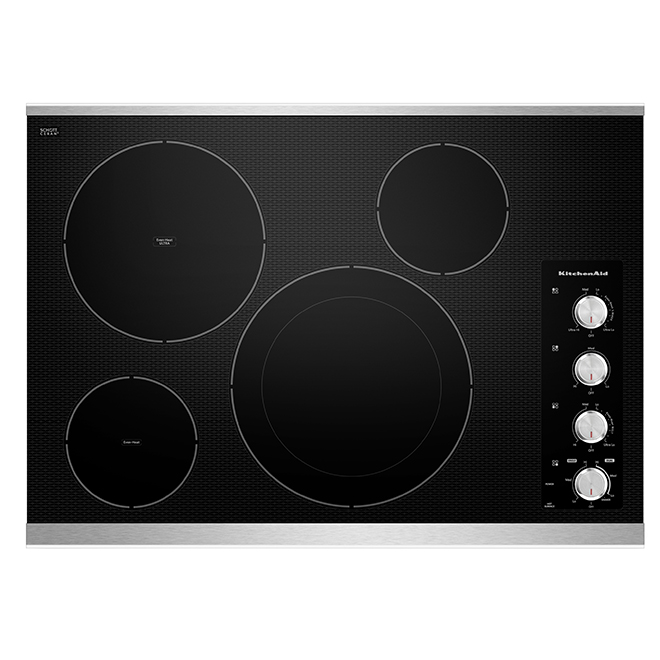 Kitchenaid Surface de cuisson électrique 30, noir/acier inoxydable KECC604BSS Kitchenaid Surface de cuisson électrique 30, noir/acier inoxydable KECC604BSS