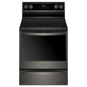 Whirlpool 6.4-Ft³ Self-Cleaning Oven 5-Element Smooth Surface Freestanding Electric Range Black Stainless Steel