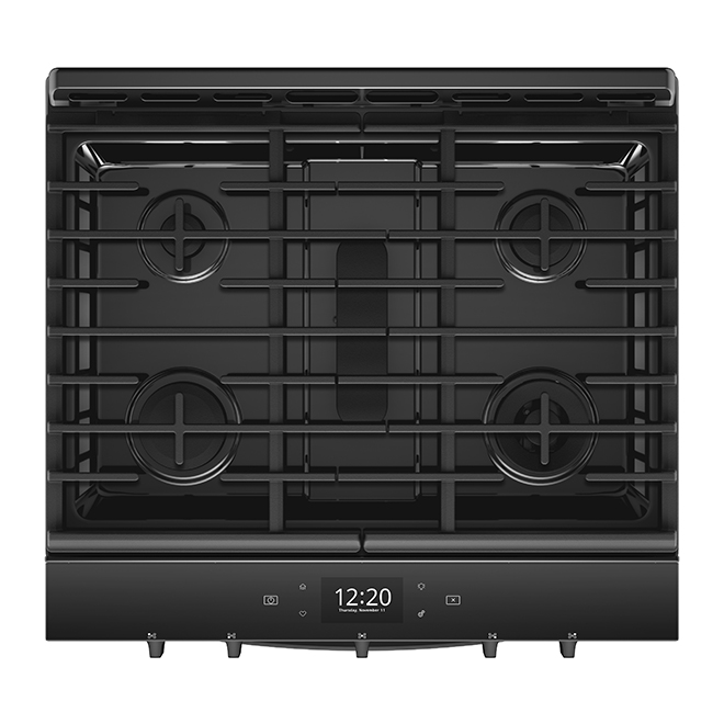 Cuisinière au gaz intelligente encastrable, 5,8 pi³, noir