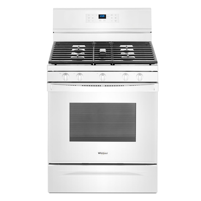 WHIRLPOOL Gas Range with Fan Convection - 5 cu. ft. - White WFG550S0HW ...