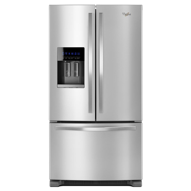 Whirlpool French Door Refrigerator 36-in - 25-cu ft - Stainless Steel