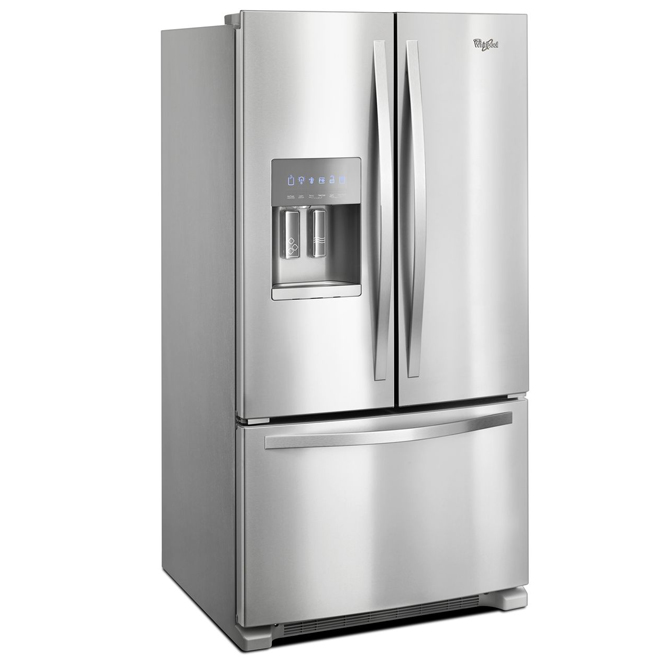 Whirlpool French Door Refrigerator 36-in - 25-cu ft - Stainless Steel