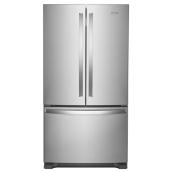 Whirlpool 36-In French Door Refrigerator with Interior Water Dispenser 20-Ft³ Stainless Steel ENERGY STAR®