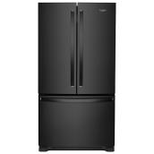 Whirlpool 25.2-cu ft French Door Refrigerator with Ice Maker and Interior Water Dispenser - Black
