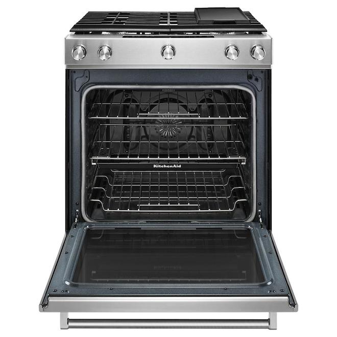 KitchenAid Gas Range - 30-in - 5.8-cu ft - Stainless Steel