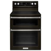 Cuisinière électrique à convection, 2 fours, 6,7 pi³, noir