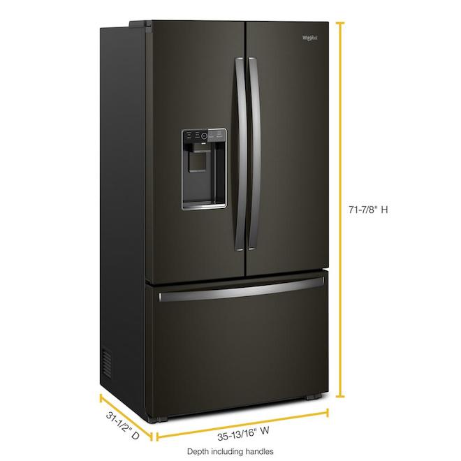 Counter-Depth Refrigerator - 24 cu. ft. - Black Stainless