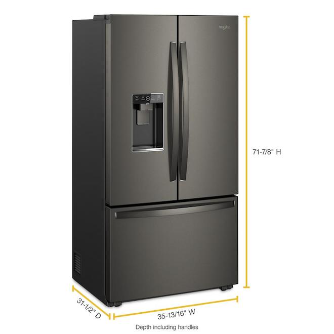 Counter-Depth Refrigerator - 36" - 24 cu. ft. - Black