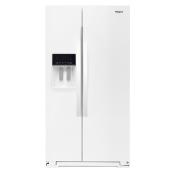 Whirlpool Side-by-Side Refrigerator with Water/Ice Dispenser - 36-in - 28-cu ft - White