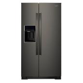 Whirlpool Side-by-Side Refrigerator with EveryDrop Filtration System - 36-in - 28.4-cu ft - Black Stainless Steel