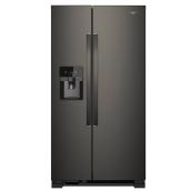Whirlpool Side-by-Side Refrigerator with Icemaker - 36-in - 24.5-cu ft - Black Stainless Steel