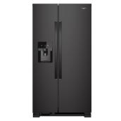 Whirlpool Side-by-Side Refrigerator with Icemaker - 36-in - 24.5-cu ft - Black