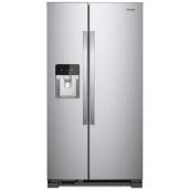 Whirlpool 33-In Side-by-Side Refrigerator with Can Caddy Ice Maker 21-Ft³ Stainless Steel